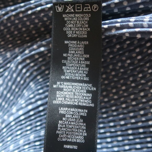 Adrianna Papell Blue Pleated Midi Skirt Polka Dot Elastic Waist Flowy A-Line S - Picture 6 of 9